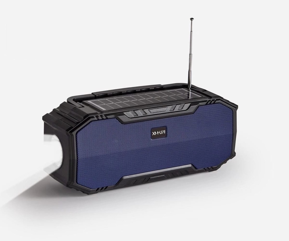 Boxa Portabila XM-U7MAX ALBASTRA Bluetooth USB Radio Lanterna cu incarcare solara